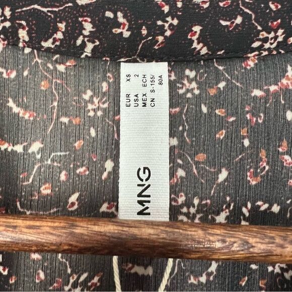 Mango Floral Print Sheer Long Sleeve Blouse - Picture 8 of 9